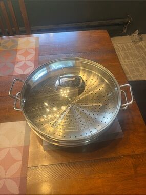 WMF-Stainless Steel Steamer Basket with Glass Lid - Silver